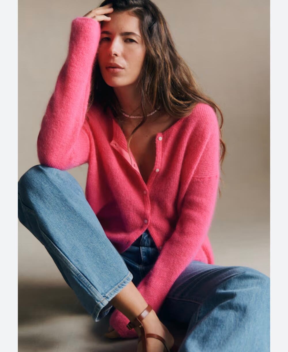 Sezane Gaspard Cardigan in 90s Pink Size XL